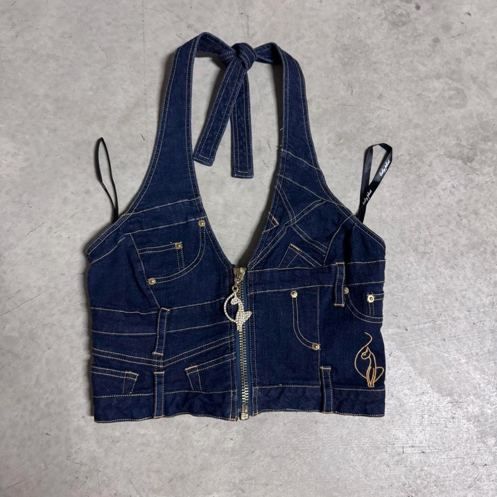 Baby phat denim halter top NWT